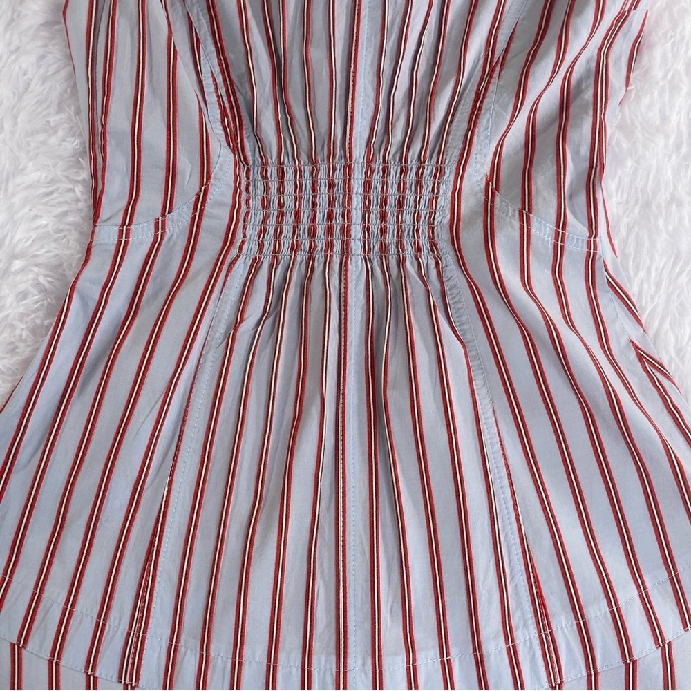 Derek Lam 10 Crosby Shirt Dress Sz 4‎ Striped Satina Preppy Academia - Picture 9 of 12